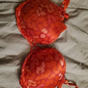 Red print Victoria Secret Miraculous Plunge Bra